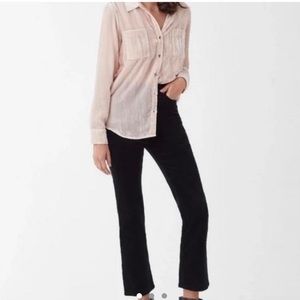 NWT Splendid Crushed Velvet Shirt- Size Small Light Pink